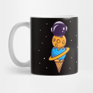 Funny astronaut ice cream cone cartoon Mug